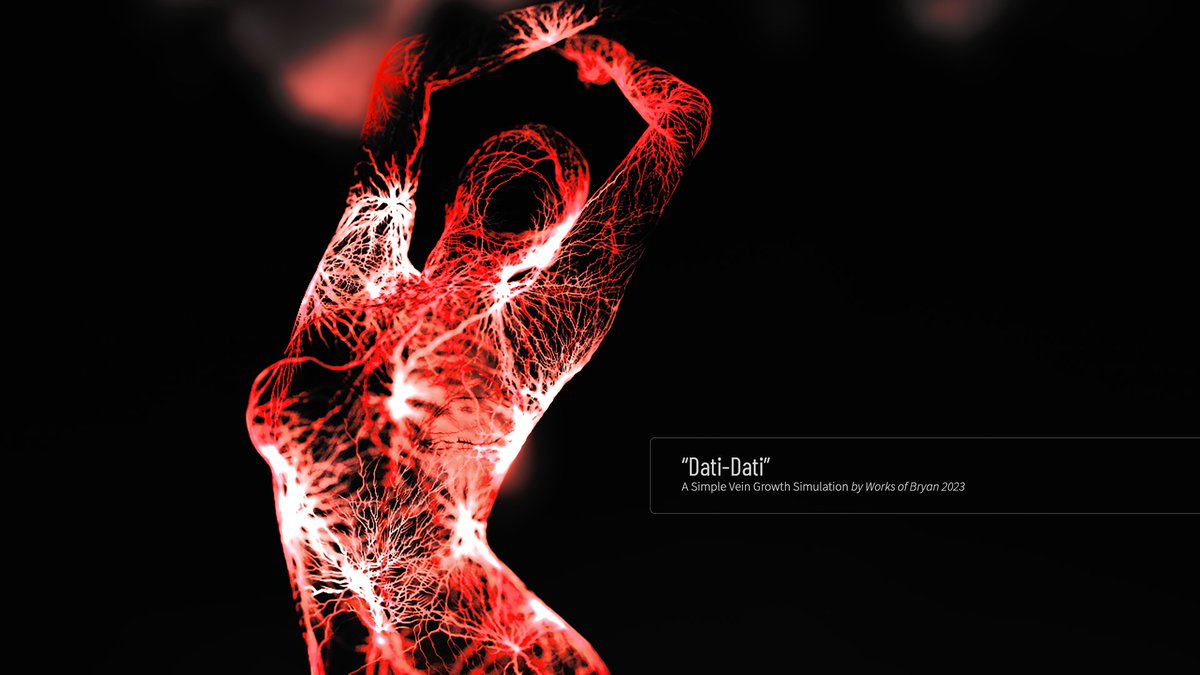 "Dati-Dati" —  a simple vein growth simulation by finding the shortest path technique. Rendered in #Redshift 
#DatiDatiDanceChallenge #datidati