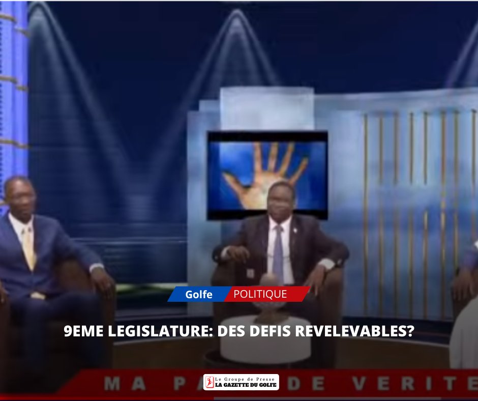 golfetv's tweet photo. Vous suivez en direct sur Golfe TV AFRICA Votre émission MA PART DE VERITE  de ce dimanche  29 janvier 2023. 
Thème: 9EME LEGISLATURE: DES DEFIS REVELEVABLES?
 Invité : Antoine ADOUKONOU Acteur politique et  Charles DAKE Acteur politique. https://t.co/sKrzgu4hi3 https://t.co/FBbS78ZmRp