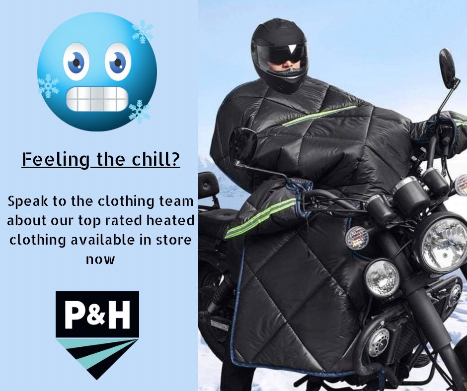 Feeling as cold as us? Check out the range of heated clothing in store now with a variety of battery and wired options #motorcycleclothing #heatedapparel #greatadvice #westsussex #instorenow
