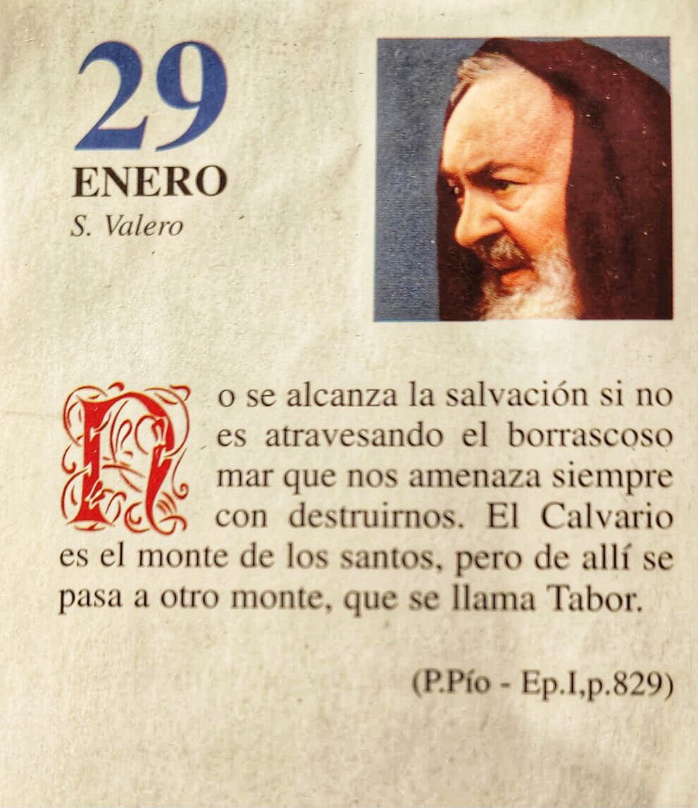 SanPadrePioPiet's tweet photo. ¡Feliz Domingo 29 de Enero!

“No se alcanza la salvación si no es atravesando el borrascoso mar que nos amenaza siempre con destruirnos. El Calvario es el monte de los santos, pero de allí se pasa a otro monte, que se llama Tabor.” https://t.co/1x4fkQhtJp