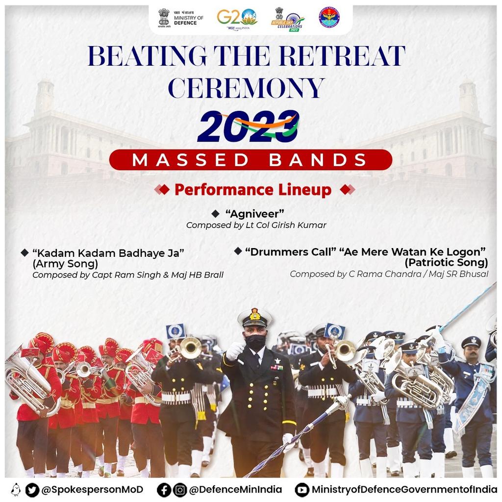 PRODefPune's tweet photo. #MassedBands & Pipes and Drums are all set to perform on Vijay Chowk during the Beating the Retreat ceremony today.
@SpokespersonMoD @adgpi
@DefenceMinIndia
@PIBMumbai @DDNewslive @airnewsalerts @airnews_pune @airnews_mumbai https://t.co/6CqMWh8XE5
