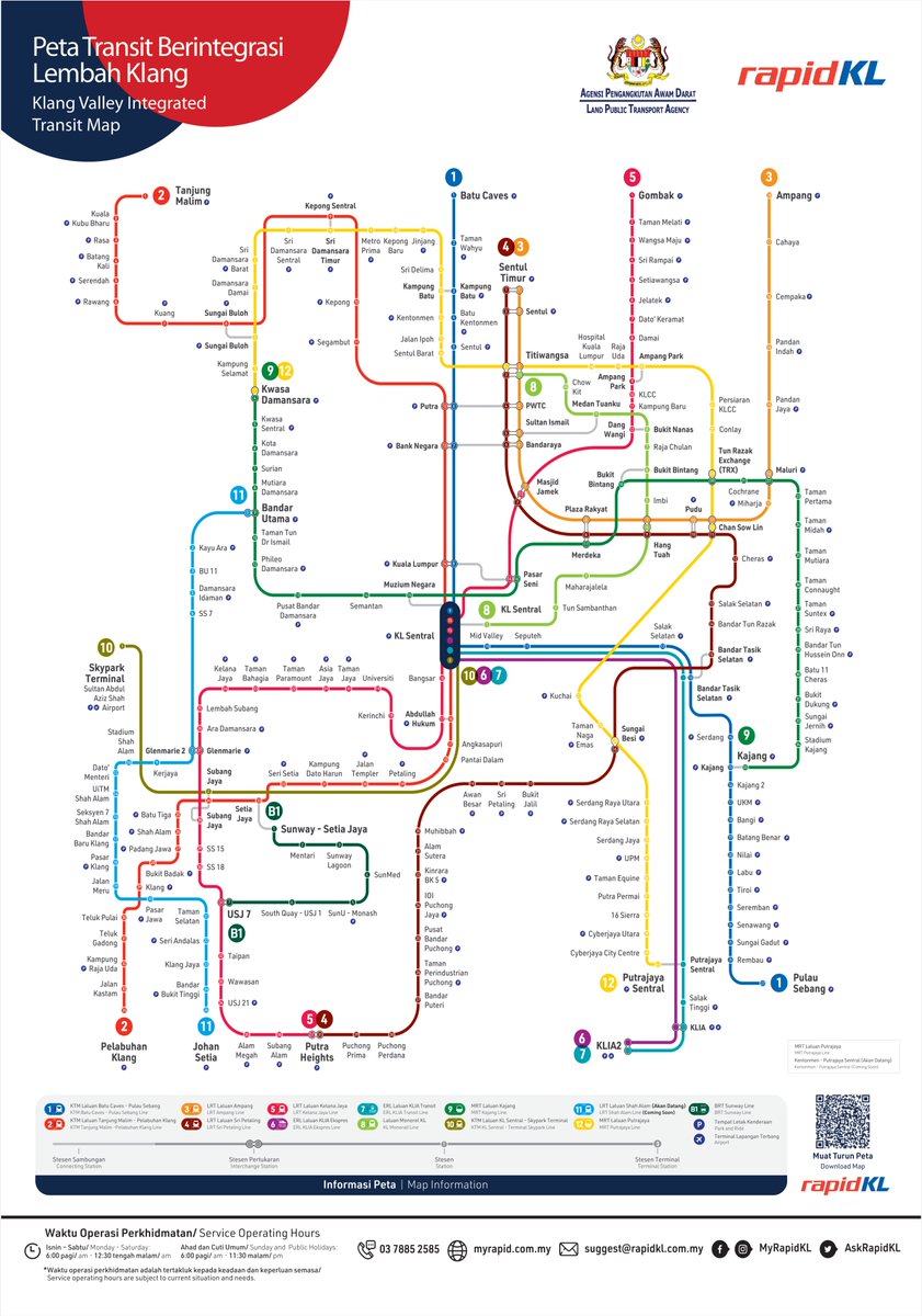 MyNews_Now's tweet photo. Klang Valley Integrated Transit Map (Jul 2022)
Info: https://t.co/iCHbs9NFiq
#LRT3 #AskRapidKL #Prasarana #MRT #LRT #Monorail #BRTSunwayLine #LRTputra #PutraLRT #JomNaikMRT #JomNaikLRT #RapidBus #JomNaikBas #JomNaikMRL #MRTMalaysia #LRTMalaysia #LightRailTransit #MRCB #KTMB https://t.co/OsAI7siDkB