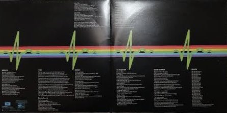 untitled1969's tweet photo. 最後にレインボーの波形。狂気のレコードはゲイトフォールド(見開き)になっている。中には歌詞がと波形が描かれており、これに由来する。全てのデザインがオリジナルに準えてるのはフロイドファンから見ても、好感が持てます。 https://t.co/HUq2MFGaZJ