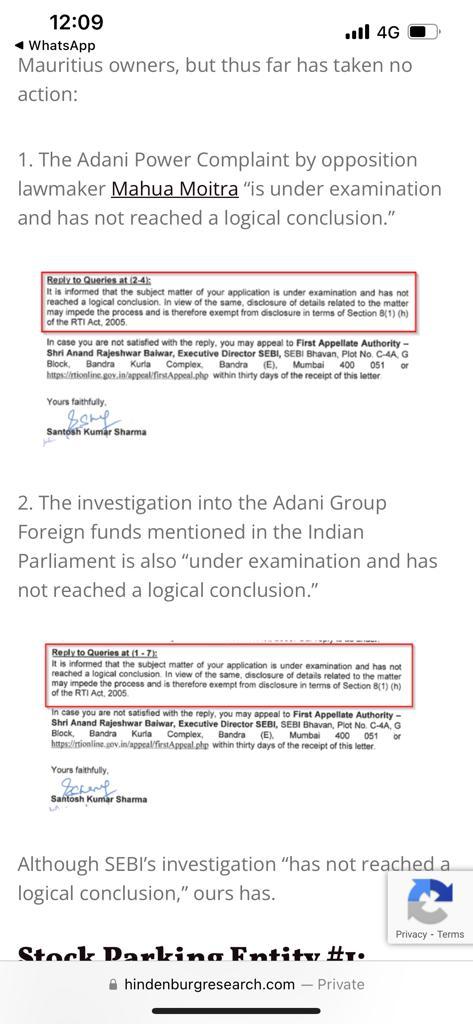 MahuaMoitra's tweet photo. Glad that @HindenburgRes used my letters to @SEBI_India as part of their investigative work &amp; reached a “logical conclusion” even if SEBI couldn’t! https://t.co/iUavZ92GKx