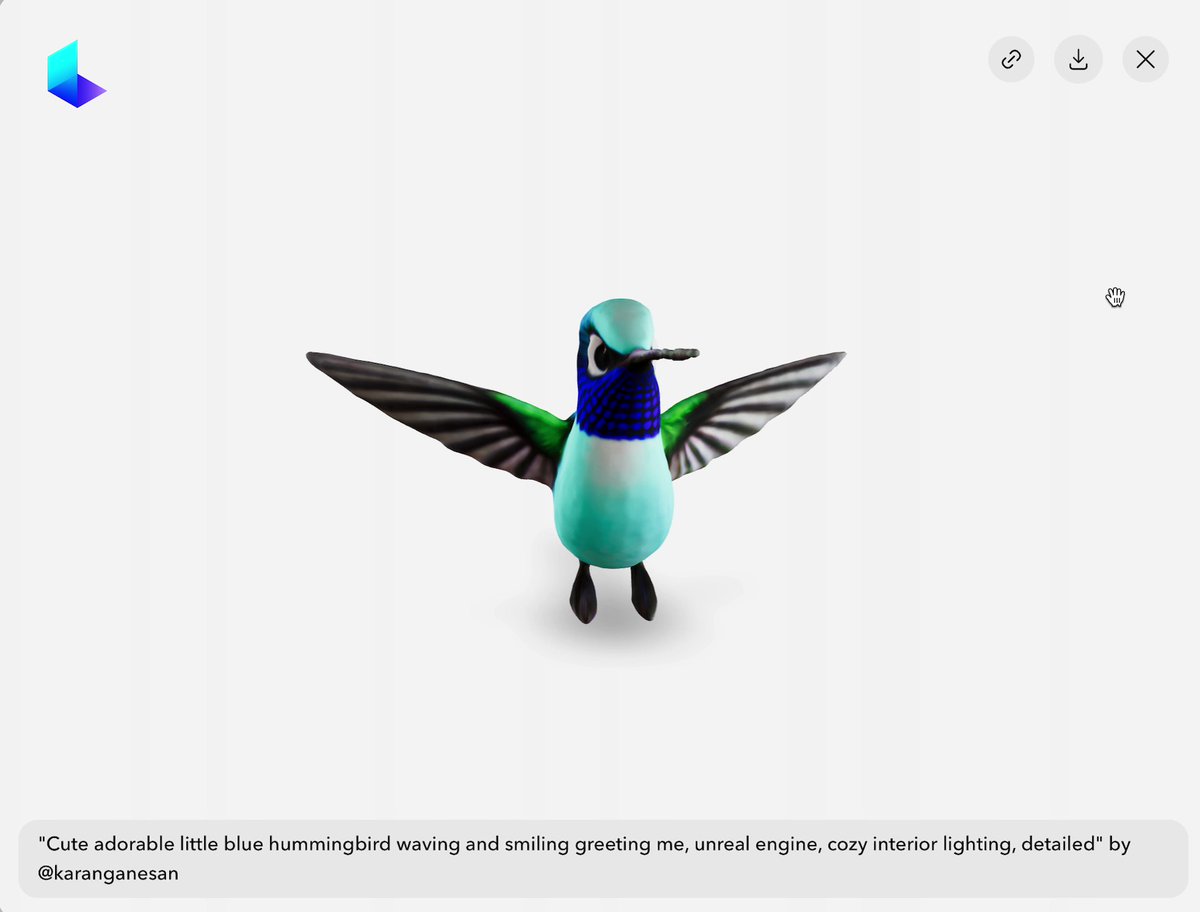gravicle's tweet photo. 🚀Invites to #imagine3d are going out at an accelerating pace! Text-to-3D, now for everyone! https://t.co/zfICQ1fldo
Generated by @karanganesan with @LumaLabsAI https://t.co/lE0alXYv3e