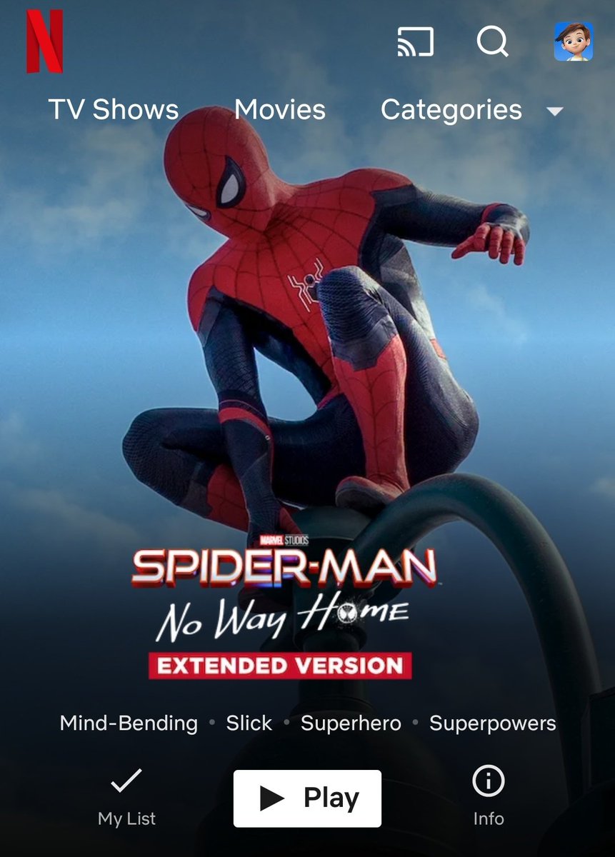 prxjeth's tweet photo. #SpiderManNoWayHome #TheMoreFunStuffVersion is now on #Netflix! @netflix @SpiderManMovie @SpiderMan @SonyPictures @MarvelStudios @Marvel @TomHolland1996 @Zendaya @TobeyMaguire https://t.co/x4fj1M07b6