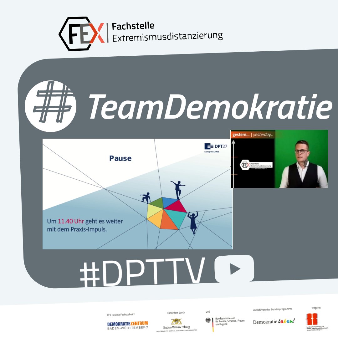 fexbw's tweet photo. Praxisimpuls als Vortrag über unsere Regionalisierungsstrategie im TV- Format des @praeventionstag. #DPTTV
Der Clip gibt einen Einblick in unser #TeamDemokratie und vor allem auf die Erfolge des ersten Durchlaufs mit der Stadt Sindelfingen. https://t.co/JfR5wPWgN4