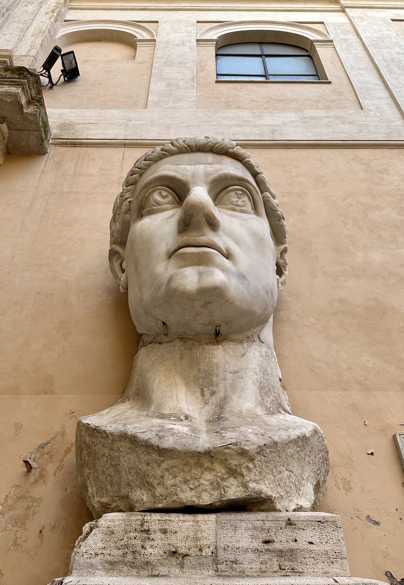 javiergwilliams's tweet photo. The Colossus of Constantine. Originally part of a seated statue in the Basilica di Massenzio in the Forum. Prob made 312-315 AD, rediscovered in 1486, set in the Musei Capitolini by Michelangelo. #rometourism #constantine #museiincomune #ancientrome #roma #history #archaeology https://t.co/Vjc9Y83q8O
