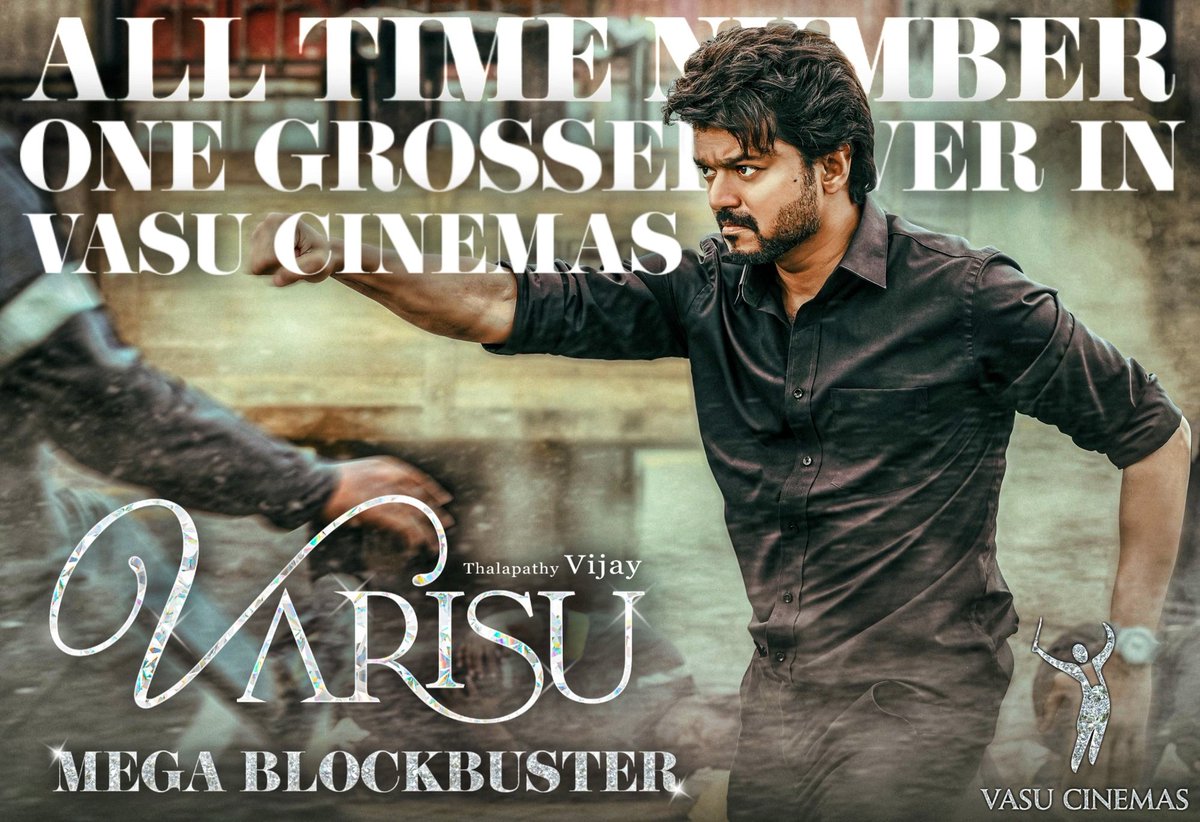 vasutheatre's tweet photo. And now #Varisu stands tall 🏆 amongst all in your @vasutheatre .. Hearty wishes to #ThalapathyVijay sir🤩✌️ https://t.co/2x8XPRZcqI
