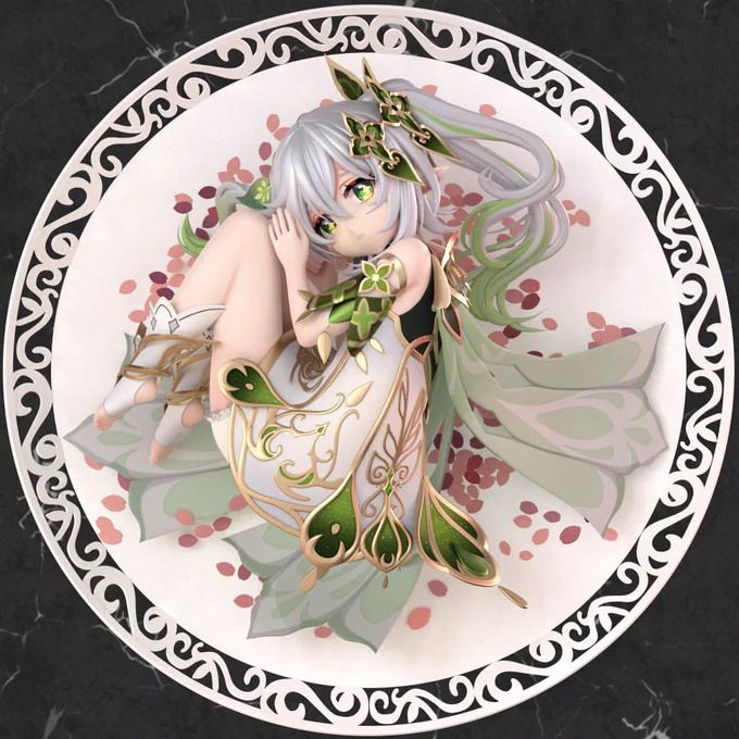 ナヒーダのフィギュア作りました。 #原神 #Genshin #GenshinImpact #ナヒーダ #Nahida   #b3d #Blender3d #blender #zbrush 