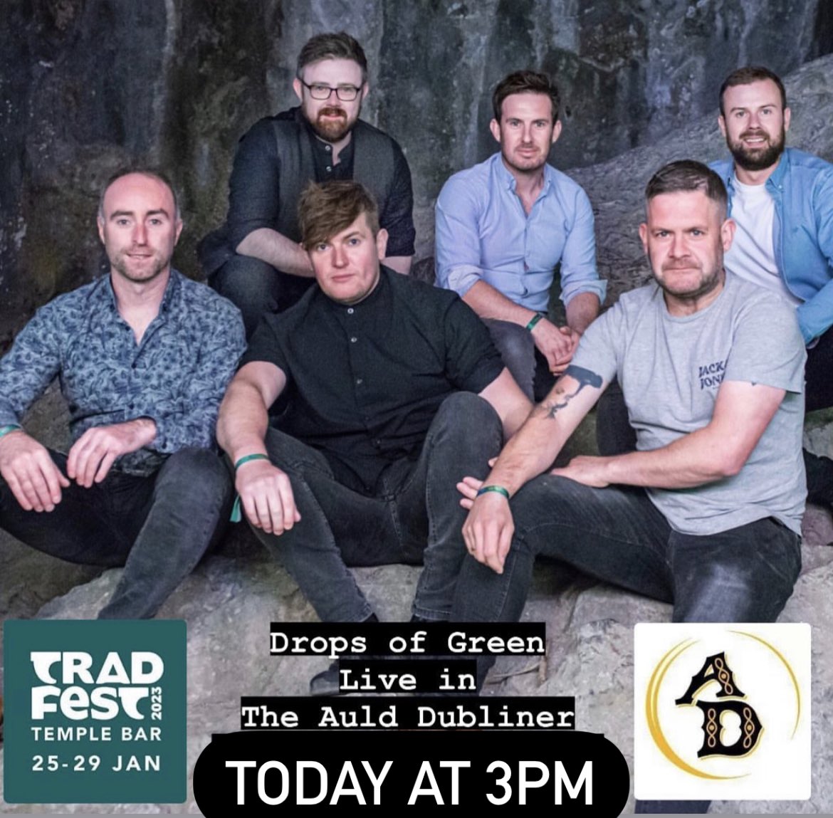 Our final @TempleBarTrad Smithwick’s Session kicks off at 3pm today with the iconic @DropsofGreen 🎶

Come and experience Irish Trad Music at its best ☘️🍻

#theaulddubliner #dublin #templebar #discovertemplebar #tradfesttemplebar2023 #livemusic #dublinpubs #winterindublin