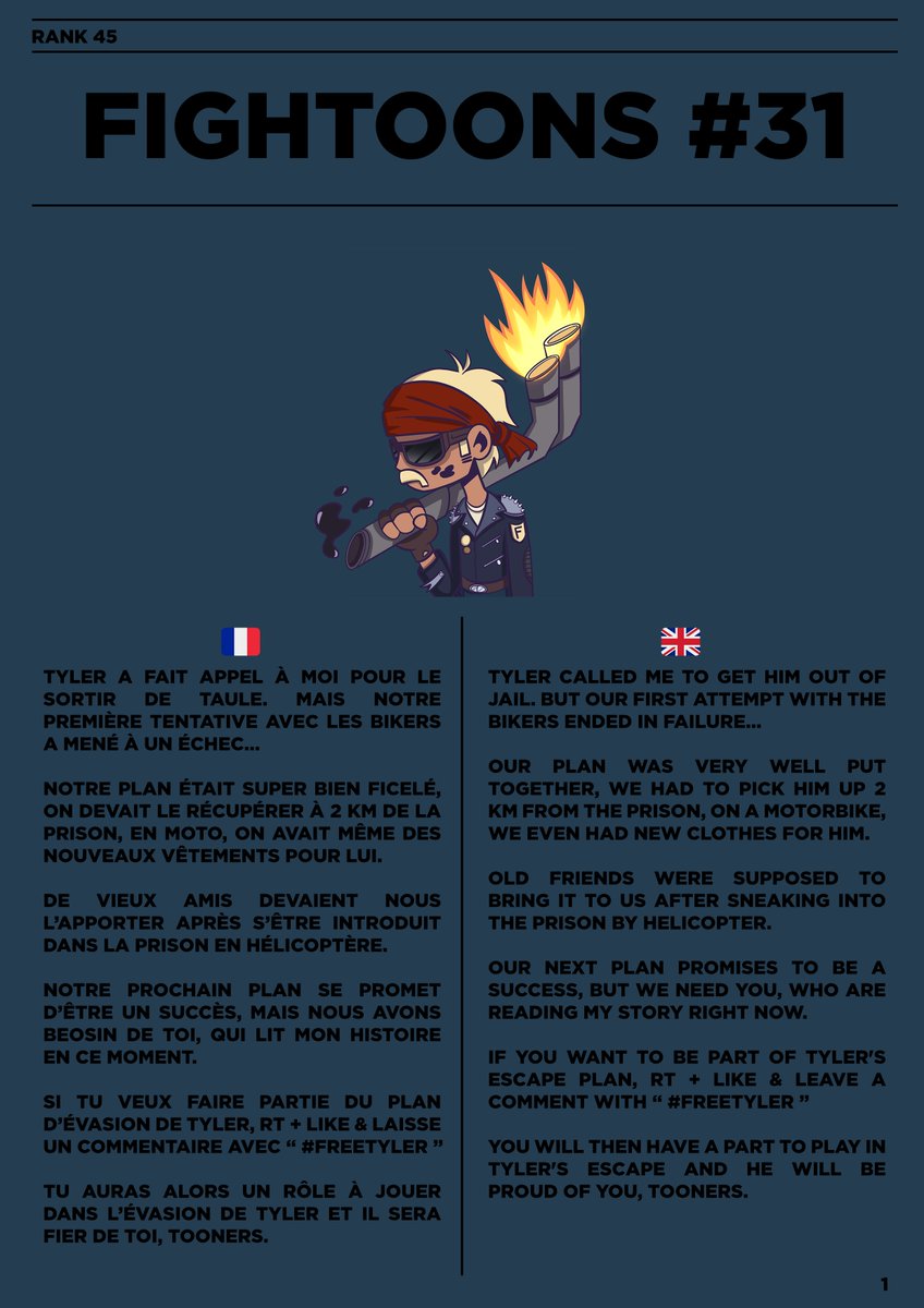 Fightoons #31
Rank : 45
Owner : None
 
This story has something special with Tyler's escape, will you join us? Let's see who will read it... 😈

#MultiversX #Elrond $EGLD <a href="/FightoonsStudio/">FIGHTOONS😈</a>