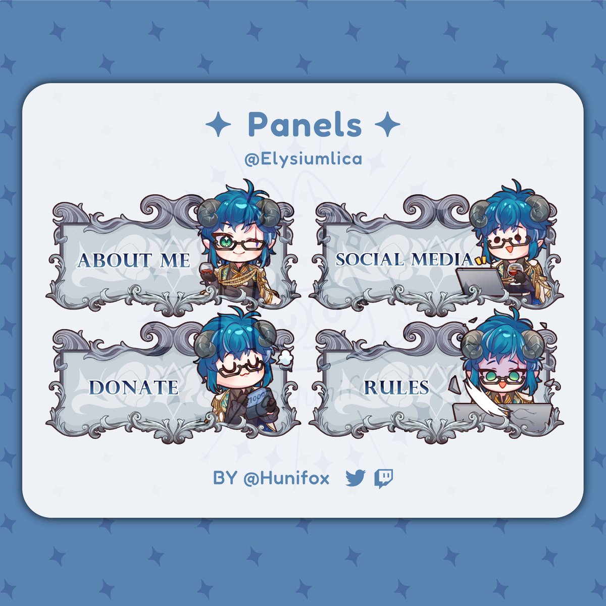 Hunifox's tweet photo. ✨委託展示✨
很榮幸繪製了CN的資訊欄跟貼圖
超級感謝CN喜歡。゜+.(人-ω◕)゜+.゜
Emotes for @/Elysiumlica
Thank you very much for your support。゜+.(人-ω◕)゜+.゜
#湖尼委託 #Hunicomm #貼圖委託 #twitch #emotes #emoteartist https://t.co/1AJ7ZrYSiP