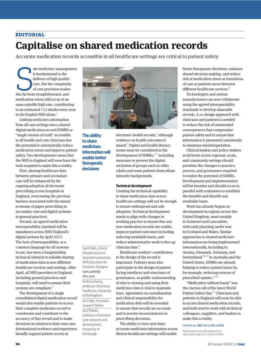 The importance of Meds Rec Rx 💊&amp; shared medication digital records 💻📲🖥️ for H@H and VWs 

Enablers include
🔺EPMA
🔺Interoperability Standards 
🔺Single consolidated digital medication record 
🔺Digital &amp; Health literacy
🔺Consult with HC workers and patients 
🔺⬇️ 💊errors
👇🏼