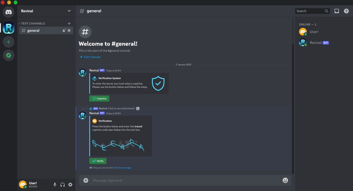 revinalbot's tweet photo. Come check out Revinal's new Captcha System!

Stop bot raids in your server with this verification system.

Invite @ https://t.co/utfBVFaYlR https://t.co/4UBeQx6hT1