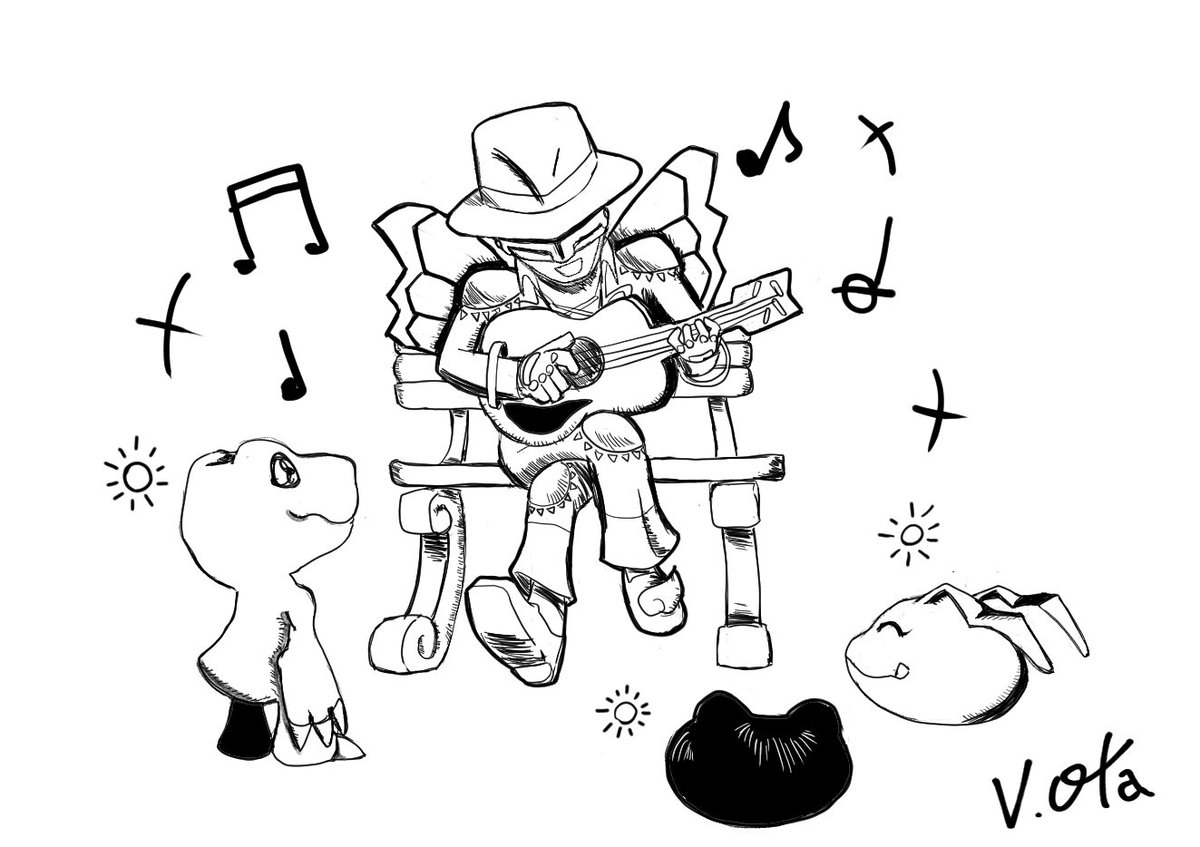 Digimon_Freaks's tweet photo. Hoy en Japón (29 de enero) es el cumpleaños de #WadaKouji, por lo que #VolcanoOta dibujó una nueva imagen y la publicó en Twitter junto con un mensaje:

Hoy es el cumpleaños de Wada♪
Seguro que se divierte cantando en el mundo digital... #Digimon https://t.co/AWi8E1jVfz