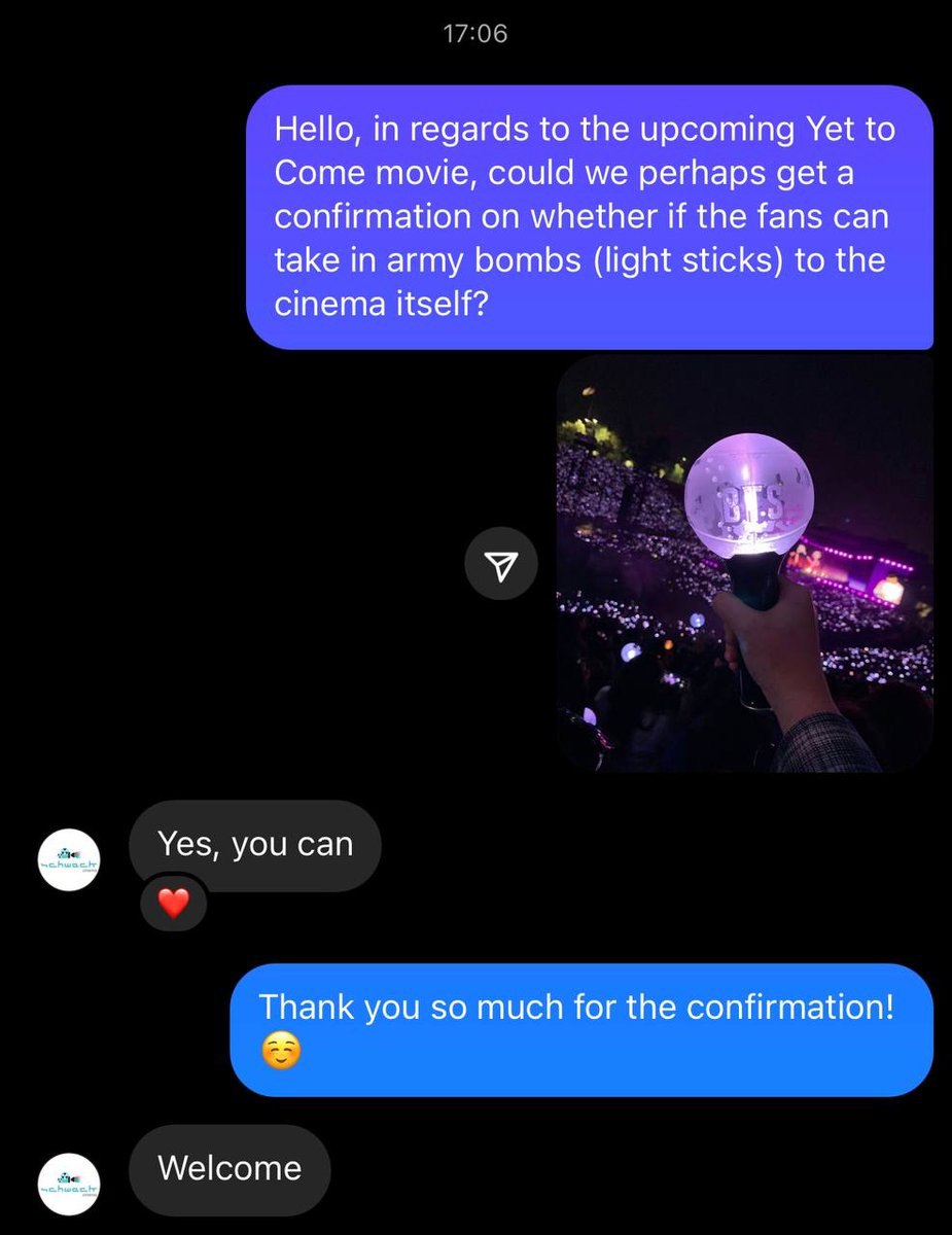 Good news 🇲🇻 ARMY!  We have confirmed with Schwack Cinema on whether ARMY Bombs are allowed during the screening of BTS YTC in Busan and we can!! Our first ever official BTS event!! 🇲🇻 ARMY lets get itttt!