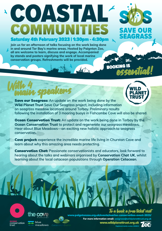 prospectbrixham's tweet photo. 😀We have a stand at @wildplanettrust marine conservation event at Paignton Zoo next w/e. This event is fully booked but look out for more about #seagrass conservation, #bluemeadows and the amazing #marine life of Torbay over the coming months. #prospectbrixham #ourdataourplace https://t.co/JG9T6A6vlF