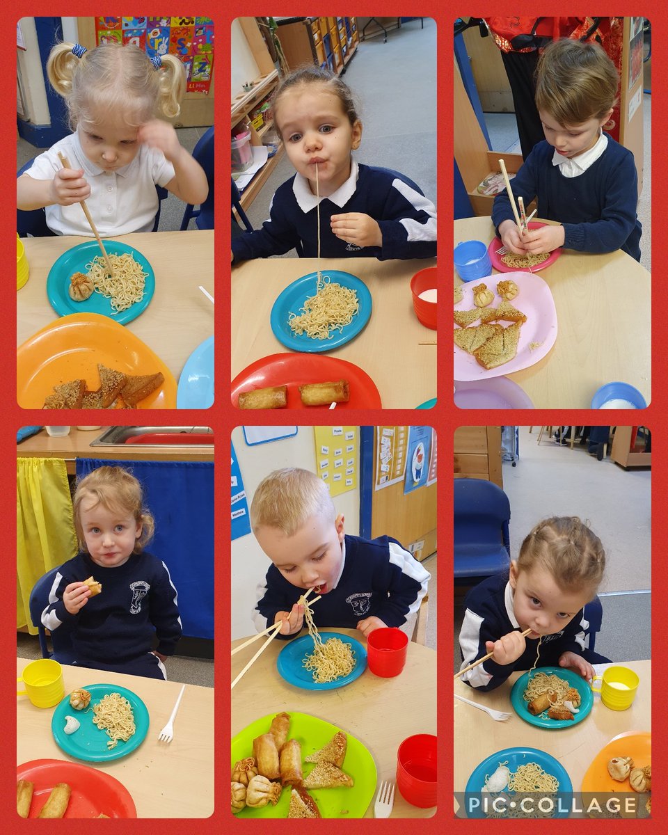 StJosephsPgroup's tweet photo. The children also enjoyed tasting different Chinese food this week. They tried very hard to use chopsticks to eat their noodles. They also enjoyed prawn toast, spring rolls and prawn crackers. 
#ChineseNewYearFood https://t.co/5RvfHkDIFI