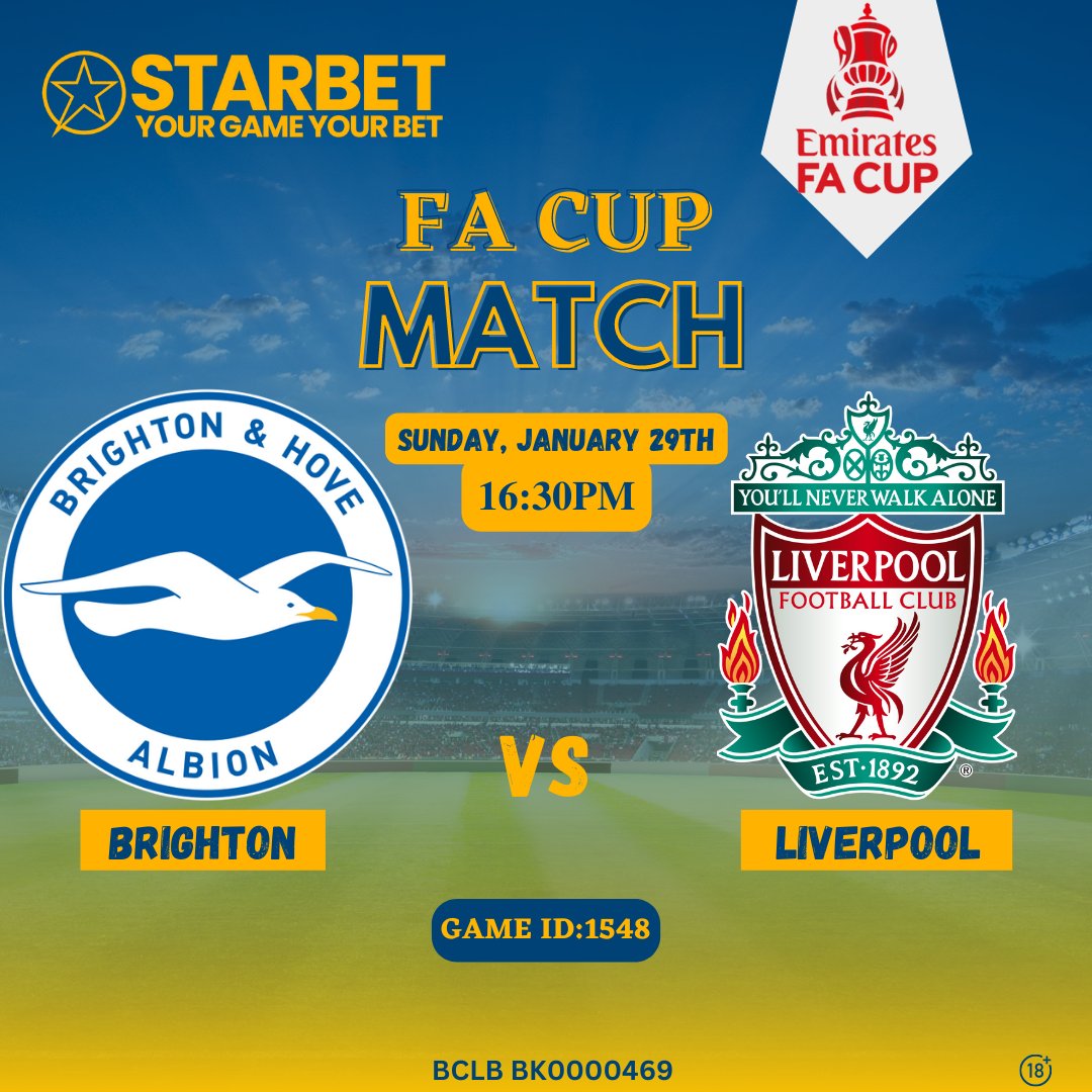 StarBetKenya's tweet photo. Big match kati ya The Reds na wapinzani wao timu ya Brighton &amp; Hove.

Pata madoh timu yako ikishinda!
Bet na 1bob pekee ukibonyeza https://t.co/DQnOf7FFNy au dial *680#
#FreeSms kwa 29590
#BetNaStarBet https://t.co/55tZzbJ42R