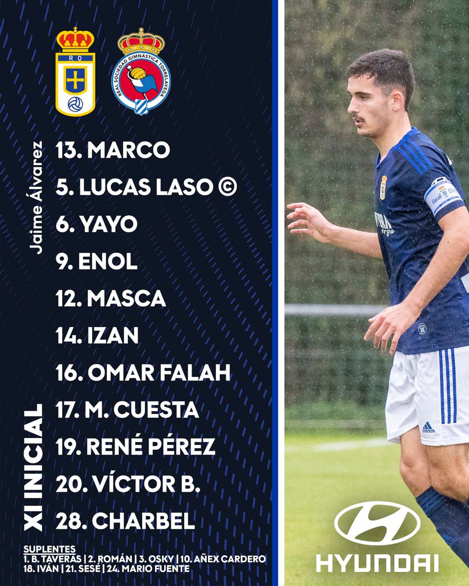 📋 Once del #RealOviedo Vetusta para medirse a la <a href="/RSGimnastica/">RS Gimnástica de Torrelavega</a> (12:00h) ⚔⚽

📲 Síguelo en directo en #RealOviedoTV m.youtube.com/watch?v=m3vAJR…

#RealOviedo
#CanteraRO 🔵⚪