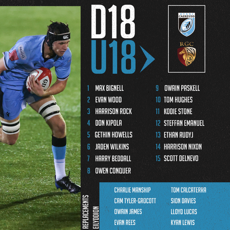 Cardiff_Rugby's tweet photo. 💪 @Cardiff_Pathway will be aiming for a double delight as both U18s sides take on @RGCNews this afternoon.

Here is the full team news for the men's side who will welcome RGC to @ArmsParkCardiff later today (KO 3pm). ⤵️