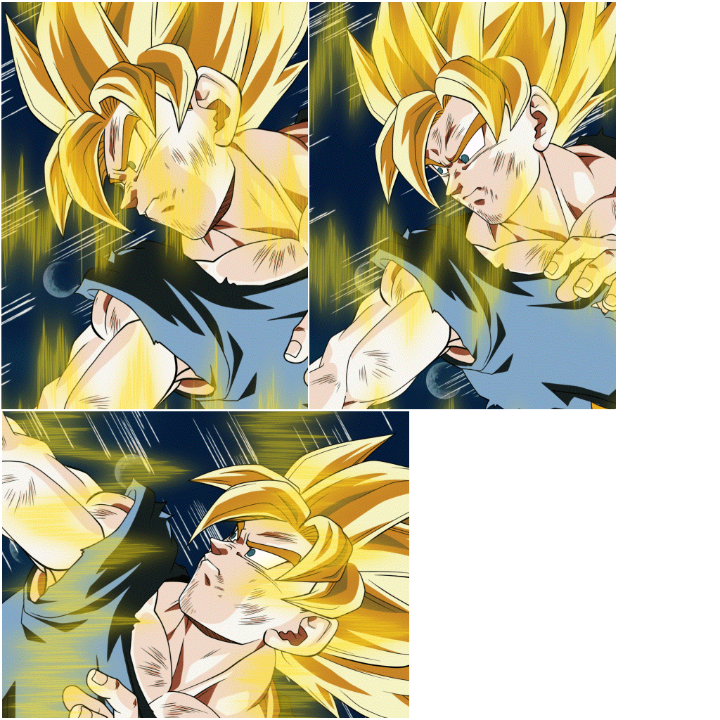 Super Saiyan 3 Goku + Super Saiyan 2 Vegeta. 