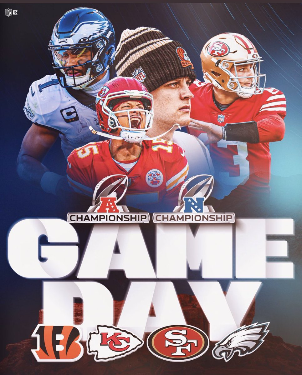 GAME DAY 🏈

<a href="/Eagles/">Philadelphia Eagles</a> 🆚 <a href="/49ers/">San Francisco 49ers</a> kl 21
<a href="/Chiefs/">Kansas City Chiefs</a> 🆚 <a href="/Bengals/">Cincinnati Bengals</a> kl 00.30

Begge kampene ser du på tv.vg.no/kategori/3/spo…, med studiosending på den første 🫡🇺🇸

@Hauan_31 leder sendingen, jeg og <a href="/chwessel/">chwessel</a> skal nerde X’s &amp; O’s.

I natt vet vi hvem som skal spille #SuperBowl!

#VGNFL