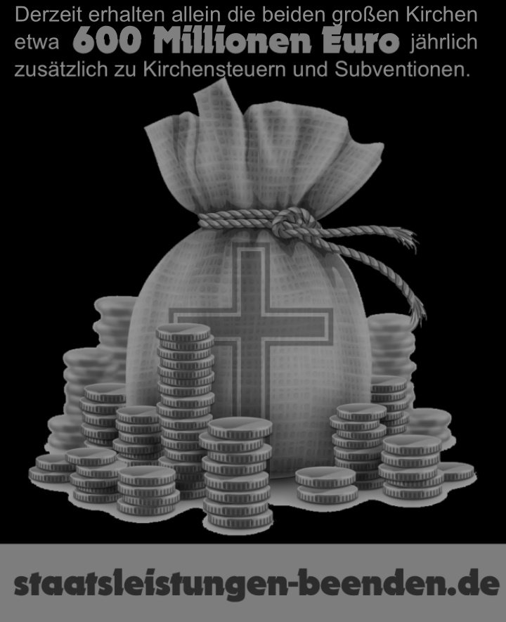 Keine geheimen Beratungen über weitere Milliarden für die #Kirchen!

Ablösung der #Staatsleistungen muss transparent erfolgen und ohne teure Geschenke aus öffentlichen Kassen:
staatsleistungen-beenden.de/aktuelles/bast…