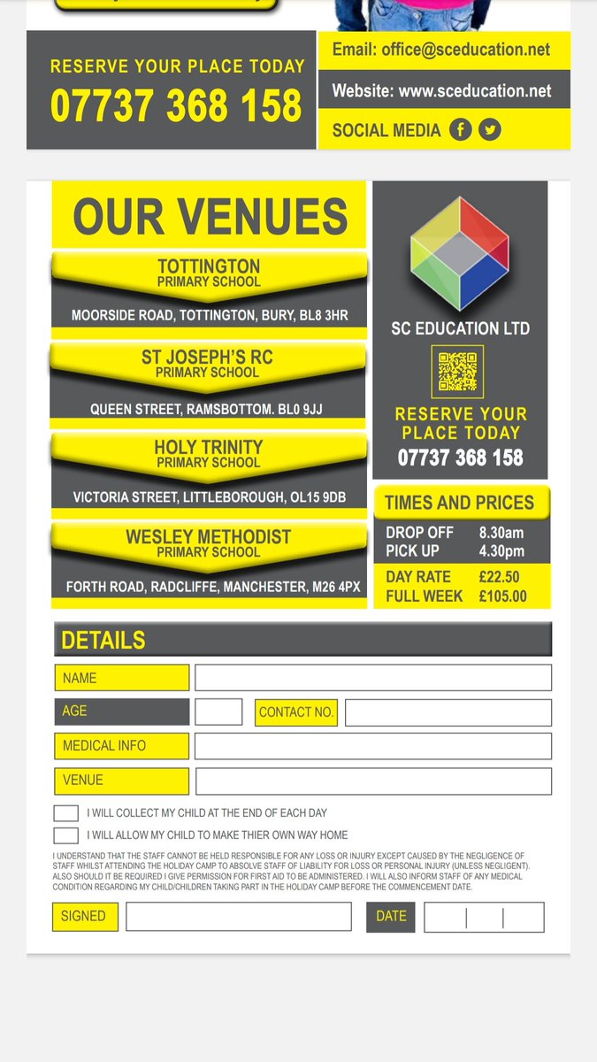SC Education Ltd (@sceducationltd) on Twitter photo Pick n Mix Holiday Clubs returning for February Half Term! All the details are attached and bookings now being taken! <a href="/stjosephrcp/">St. Joseph’s RC Primary School</a>
<a href="/HTlboro/">HolyTrinity</a>
<a href="/tps_pri/">Tottington Primary</a> Pick n Mix Holiday Clubs returning for February Half Term! All the details are attached and bookings now being taken! <a href="/stjosephrcp/">St. Joseph’s RC Primary School</a>
<a href="/HTlboro/">HolyTrinity</a>
<a href="/tps_pri/">Tottington Primary</a>