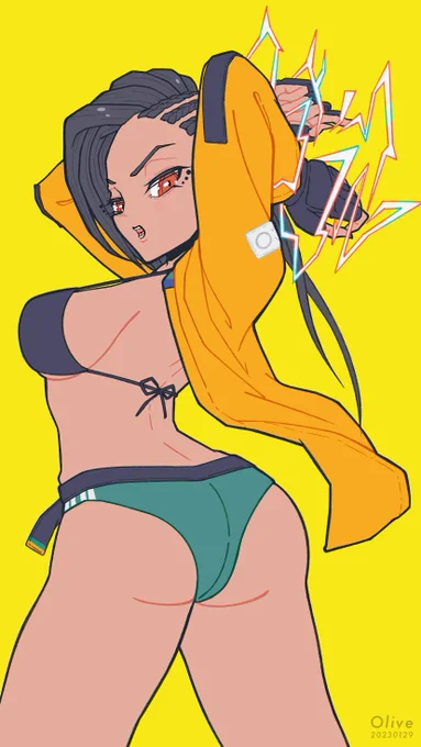 戦闘服ララ。#格ゲーキャラ描こうぜ 