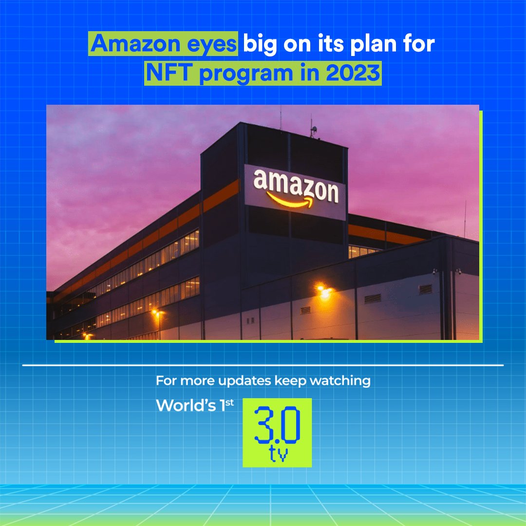 reallive3tv's tweet photo. Amazon eyes big on its plan for NFT program in 2023
.
.
Check out our YouTube channel https://t.co/brsLMuYBs1
.
.
#live3tv #3verse #amazon #AmazonNFT #nftprogram #nftcommunity #nftmarketplace #nftartist #NFTnews https://t.co/LneaUG7yZp