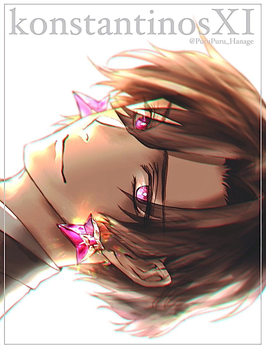 1boy male focus solo jewelry earrings brown hair looking at viewer  illustration images