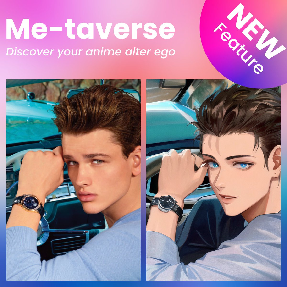 PandoraAI_App's tweet photo. 💥Discover your anime alter ego in Me-taverse, our newest feature that converts your selfies into anime for FREE! 

Try it now: https://t.co/8XfyNaBRoO

#pandoraai #pandoraavatar #influencer #influencerfeature #manga #anime #aigenerated #aiportraits #aiart #aiavatar #cartoon https://t.co/8tQJq9kE5Q