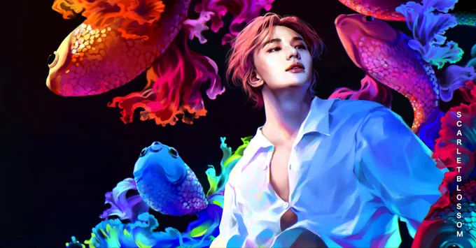 -Pisces-.The colours of our favorite pisces heart . #Straykidsfanart #straykids #Hyunjin #fanart #스트레이키즈 #황현진 