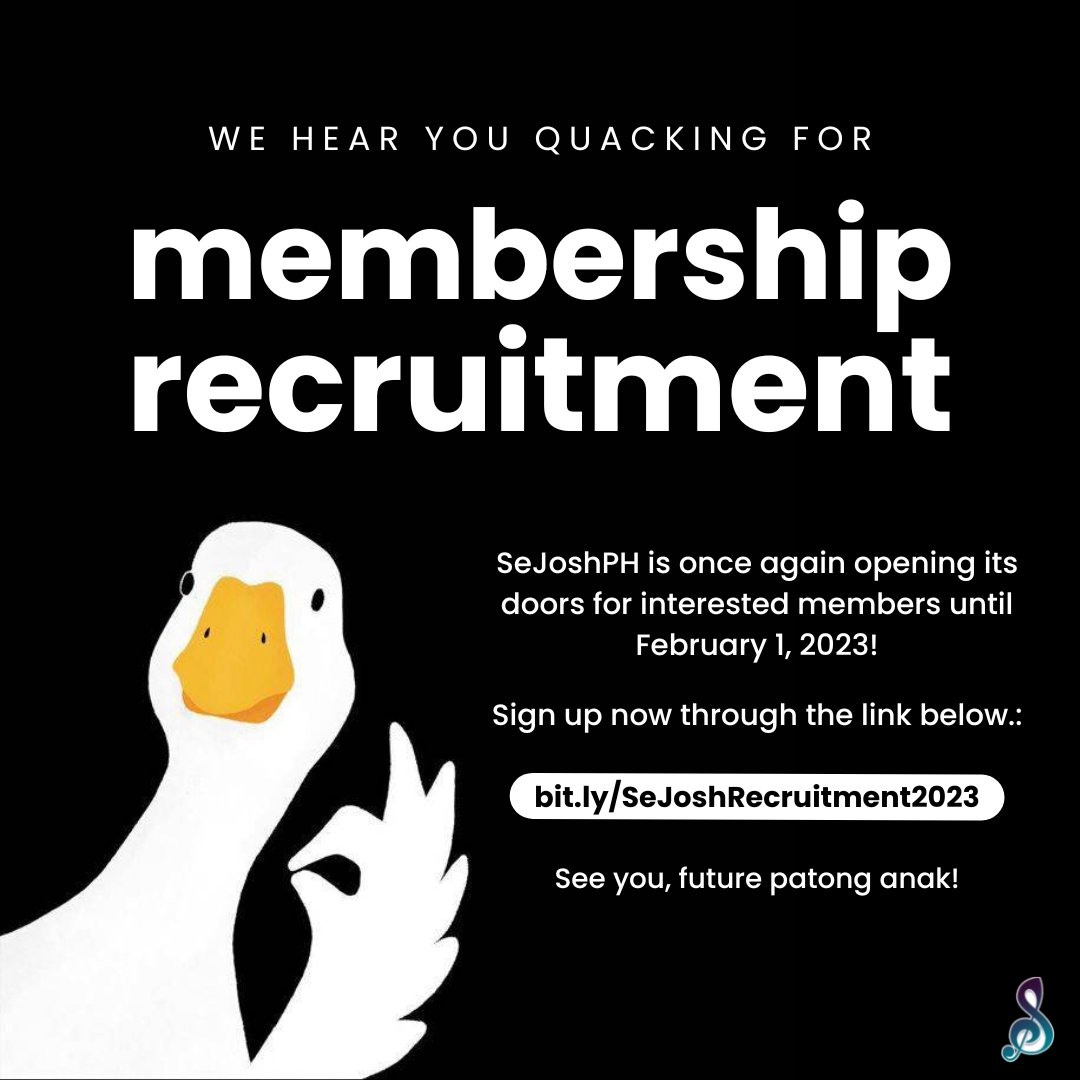 SeJoshPH's tweet photo. WE HEAR YOU QUACKING! 🦆

We are now opening our doors to those who are interested in joining our community. 

See you, future patong anak! 

🔗: https://t.co/YtpVOB2s24 

@SB19Official #SB19
#SEJOSH https://t.co/KZKDmNZSF5