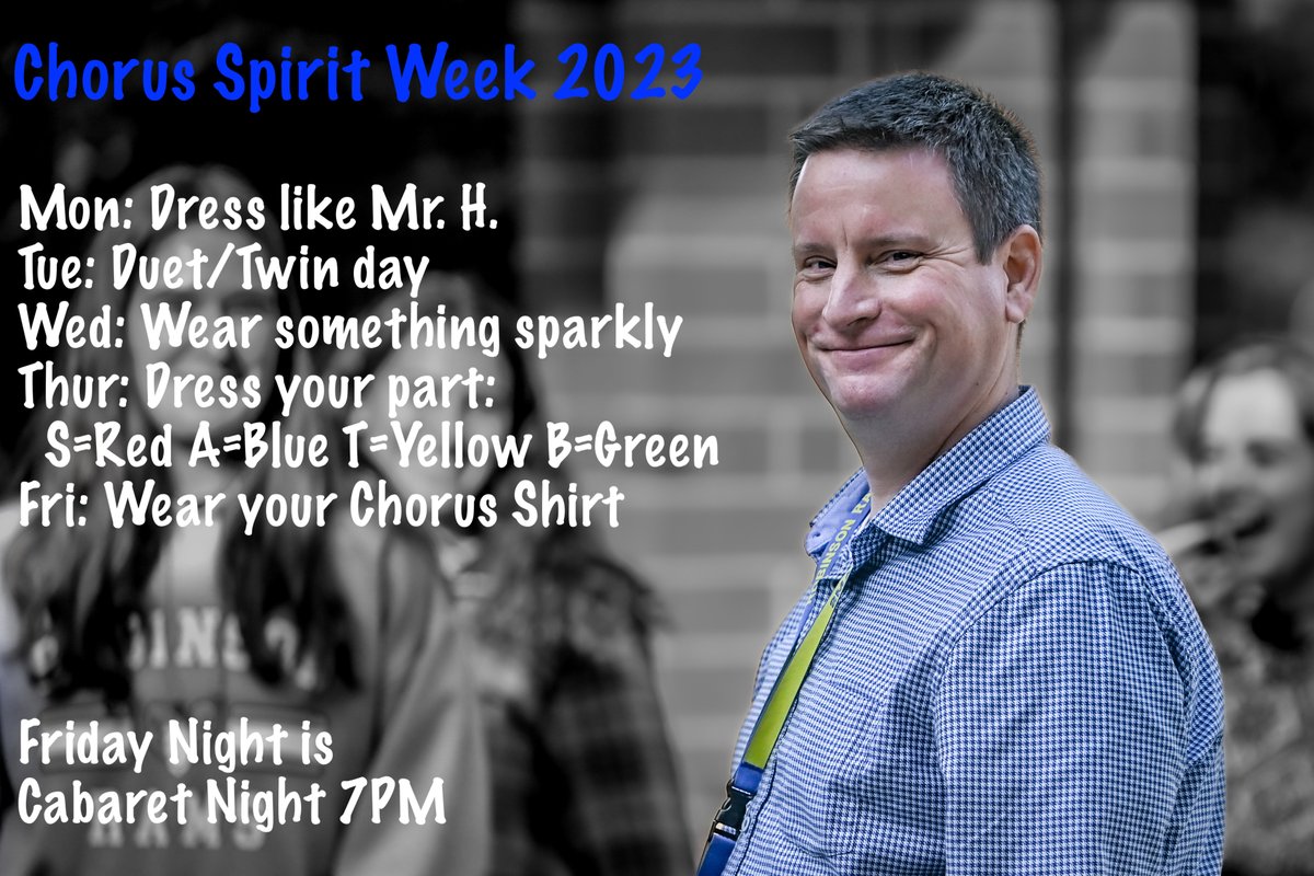 It's Chorus Spirit Week. 
Cabaret Night performance is Friday! <a href="/ROBINSONChorus/">Robinson Chorus</a>