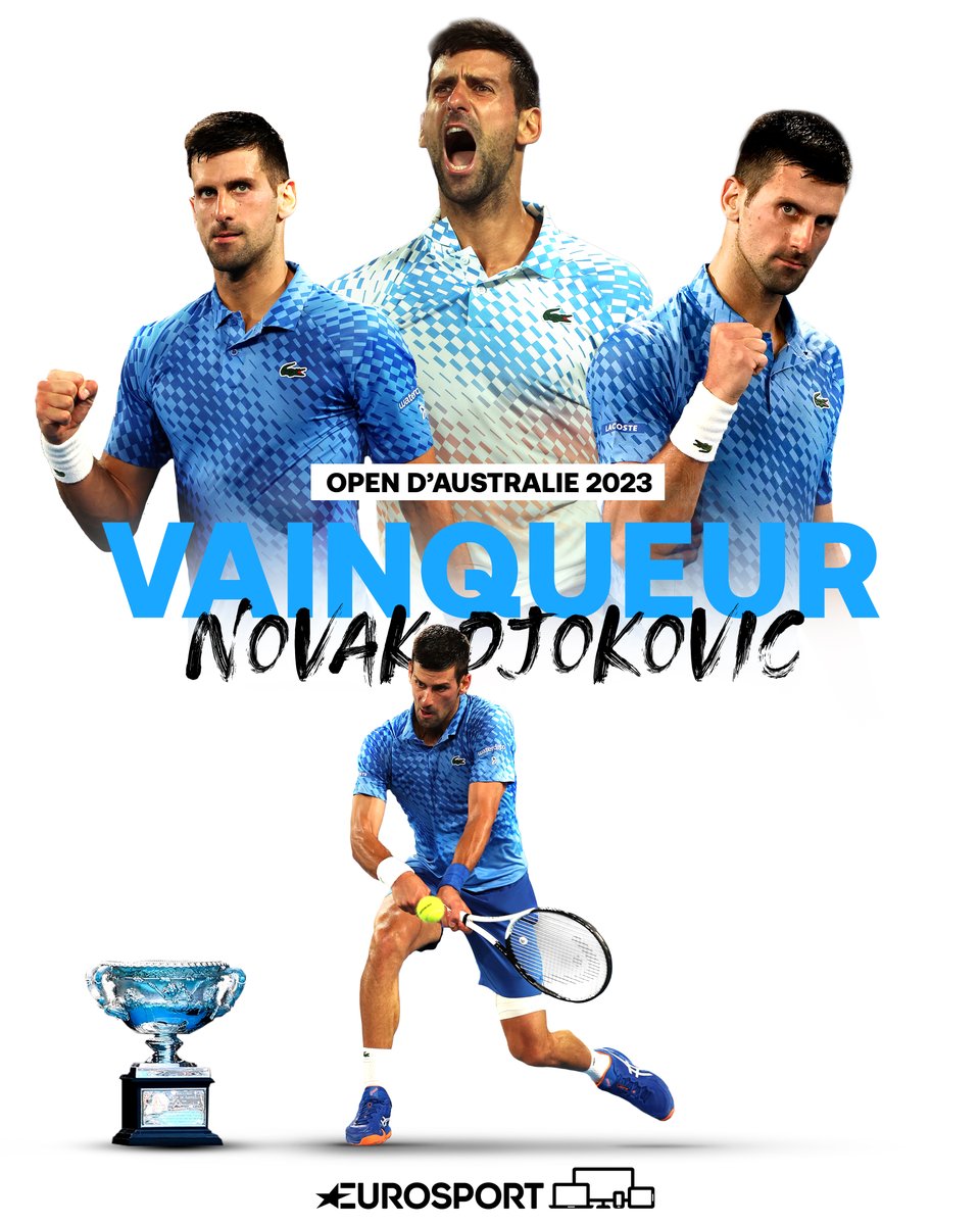 🚨 Novak Djokovic écrit une nouvelle page de sa légende ! 10e Open d'Australie, 22e tournoi du Grand Chelem pour le Serbe, vainqueur de Stefanos Tsitsipas en finale (6-3, 7-6, 7-6) #AusOpen #HomeOfTennis