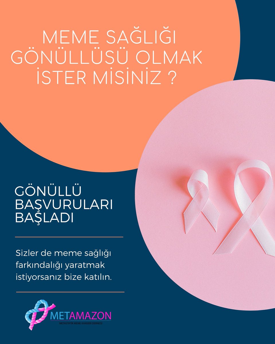 Metamazon_Tr's tweet photo. Metamazon - Metastatik Meme Kanseri Derneği olarak yapacağımız sosyal sorumluluk çalışmalarında aktif olarak sorumluluk alacak genç gönüllüler arıyoruz! 📢
Gönüllü Başvuru Formu: https://t.co/OZMN63Il51
#metamazon #gönüllülük #metastatikmemekanseri #memekanseri https://t.co/5IuCYzJSCu