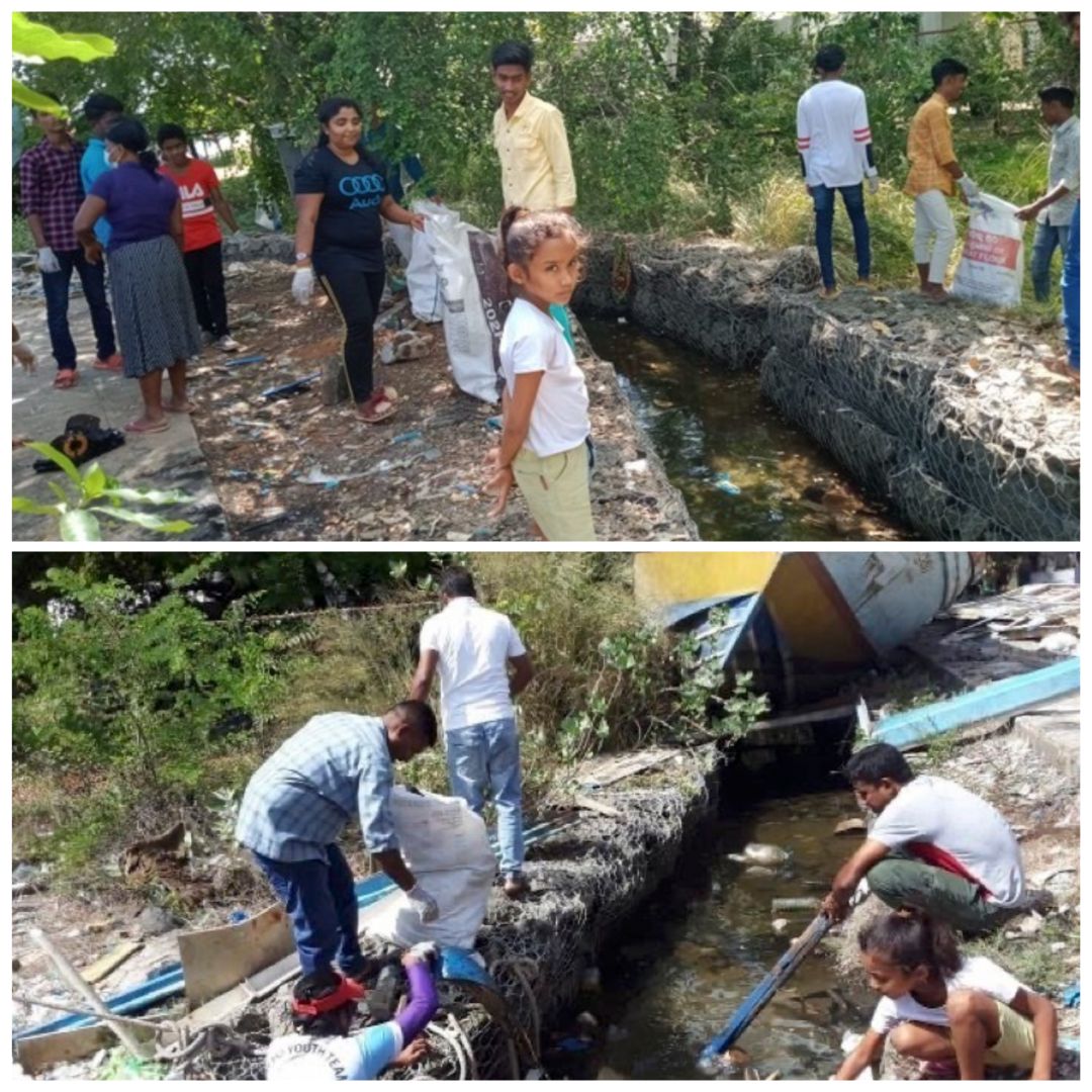 Youth group members attached to Trincomalee District Fisheries Solidarity Organization together with the NAFSO community leaders in Trinco carried out a cleaning campaign in the Kodbe Fisheries harbour.
