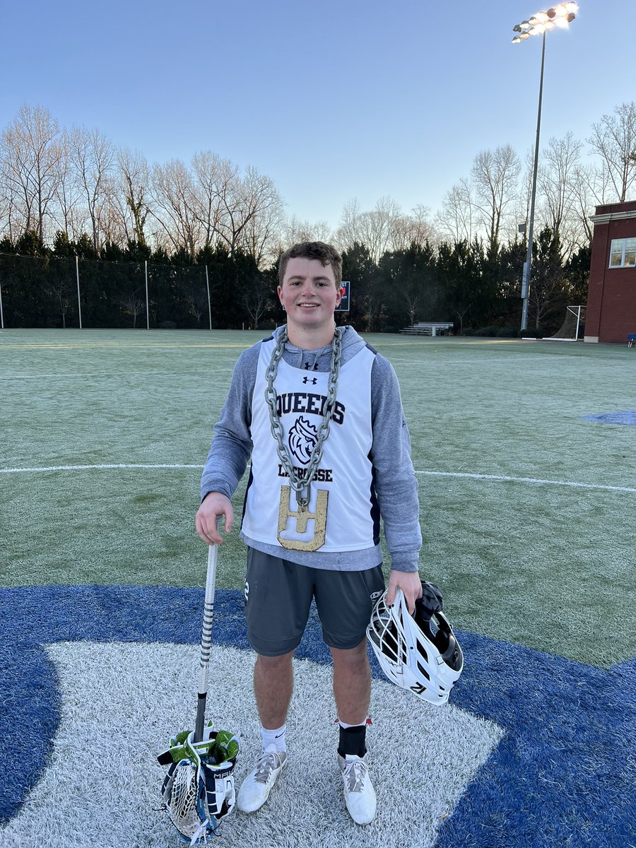 Congratulations to Queens University of Charlotte Royals #12 Ryan Lightsey on receiving the PPOW chain this week!🦁🥍🥅🚨😤
<a href="/QueensMLAX/">Queens Men’s Lacrosse</a>