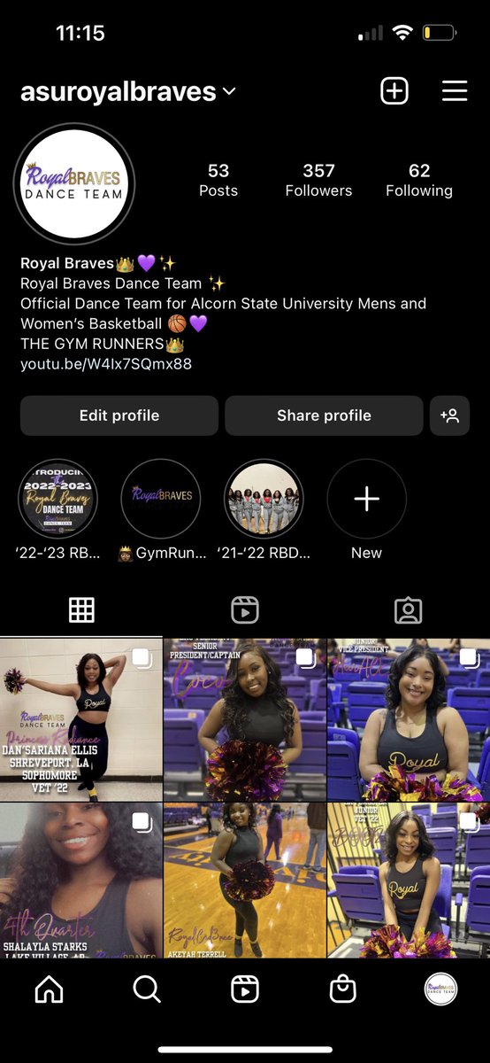 chenelmartin8's tweet photo. everyone stop what you’re doing and go follow @ASURoyalBraves ON IG AND TWITTER!💜✨🫶🏾 https://t.co/Qu6jFKEajY