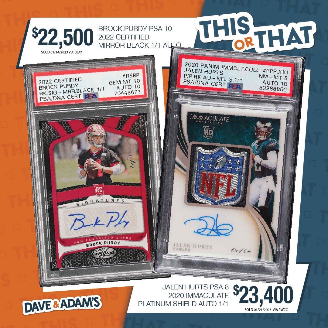 dacardworld's tweet photo. This or That: #SFvsPHI NFC Championship Edition 🏈

RT for Jalen &amp; the Eagles
Like for Purdy &amp; the 49ers

#FlyEaglesFly | #FTTB | #WhoDoYouCollect https://t.co/NqOYA25xnv