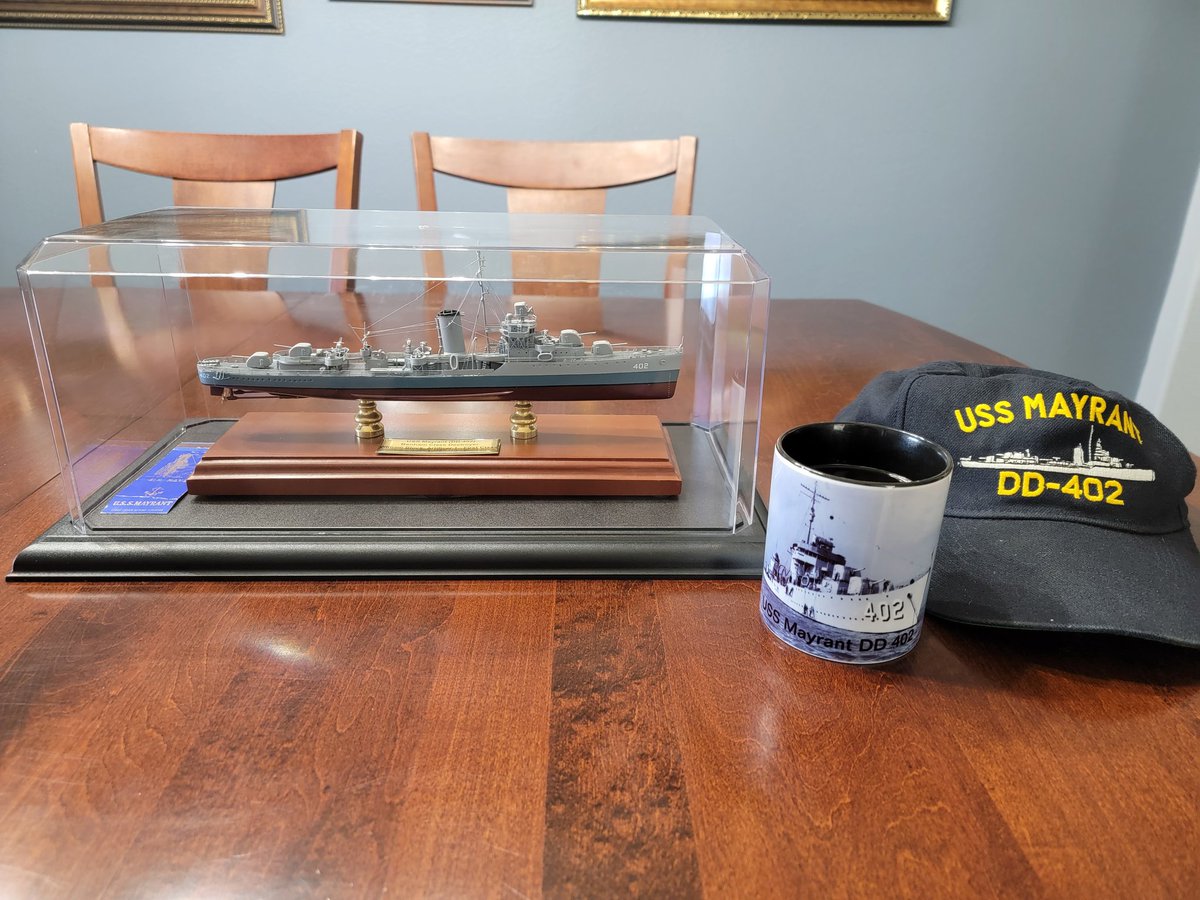 ElectJayCBlock's tweet photo. Having coffee honoring the USS Mayrant, my grandfather's destroyer during WWII. He caught her in Jan '42 in Virginia for escort duty. His Executive Officer was FDR, Jr. FDR kept track of the Mayrant on his map in the White House. The Mighty Mayrant is not forgotten!
#ussmayrant https://t.co/5k6NeAmDkL