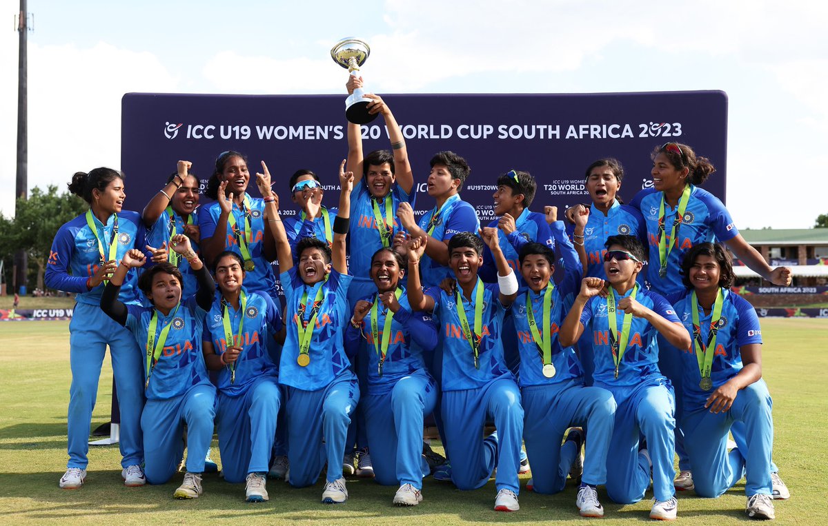 mammukka's tweet photo. Mighty proud of the U-19 girls cricket team for winning the World Cup. Well done on making the entire nation proud 🇮🇳 #JaiHind @bcciwomen #U19T20WorldCup https://t.co/2mBnjEWc60