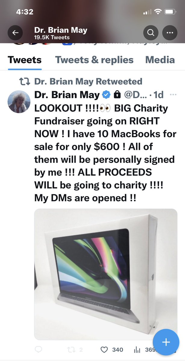 BEWARE BRIAN MAY TWITTER HAS BEEN HACKED .
Cannot believe <a href="/Twitter/">Twitter</a> have not sorted out <a href="/DrBrianMay/">Dr. Brian May</a>’s Twitter account that was hacked last week, allowing some joker to make money conning fans out of hard earned cash DISGUSTING #fakesale #HackedAccount