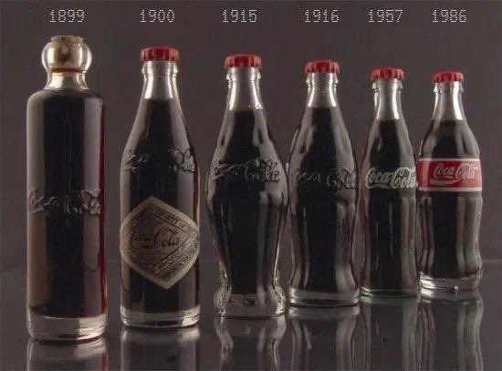 cestfade's tweet photo. Evolution of Coca Cola bottles https://t.co/7kX4yUS3cV