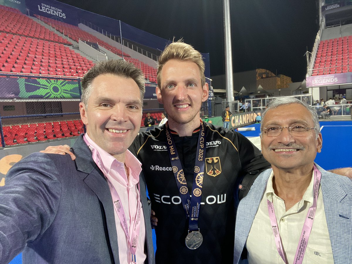 CharlieBrougham's tweet photo. They’ve only gone and done it. @DHB_hockey come from@2 goals down for the third game in a row to win the @FIH_Hockey men’s World Cup. Insane. Huge congratulations to them and NIklas Wellen for being named player of the tournament. #HWC2023 https://t.co/iyhYiOaebF