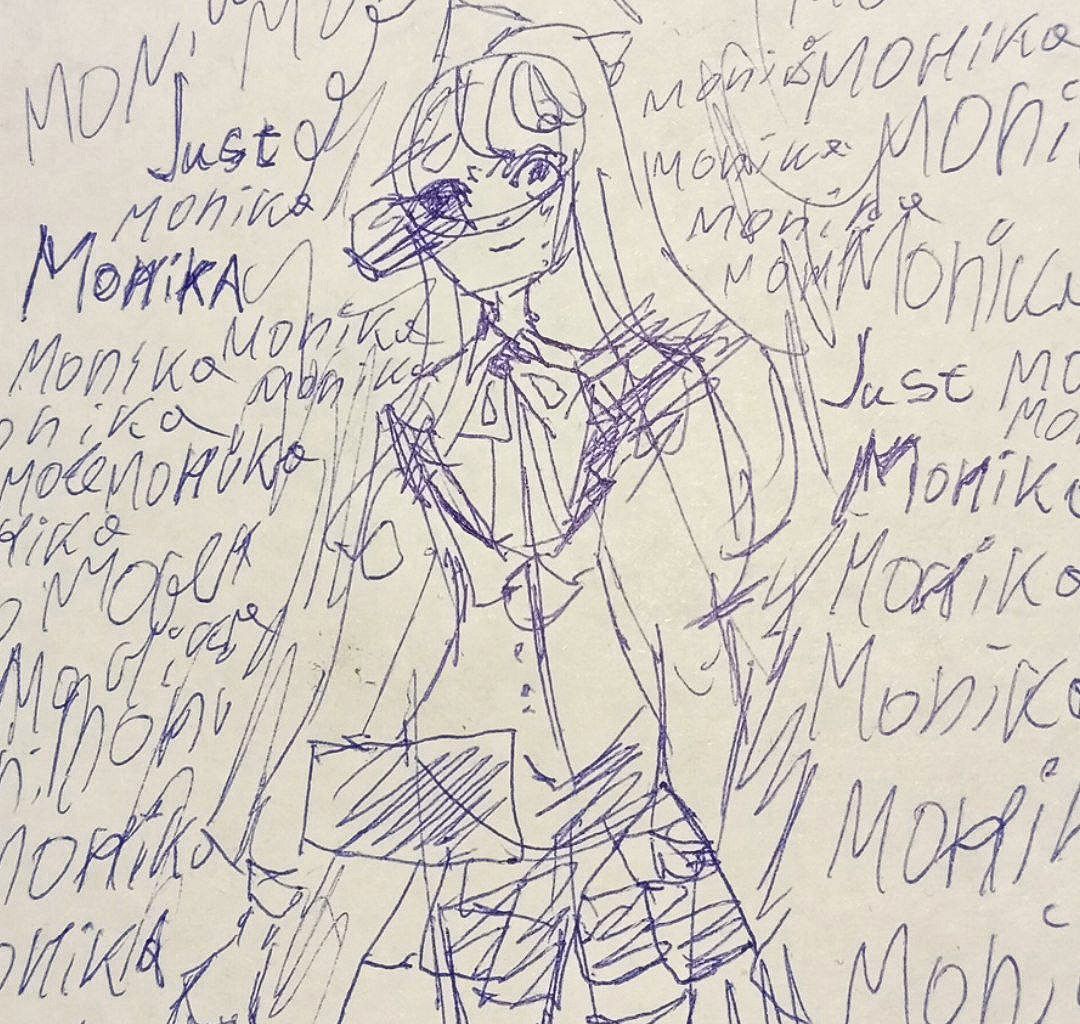 cat_from_cookie's tweet photo. Just Monika 

#Monika #DokiDokiLiteratureClub https://t.co/i9BzsIpgLC