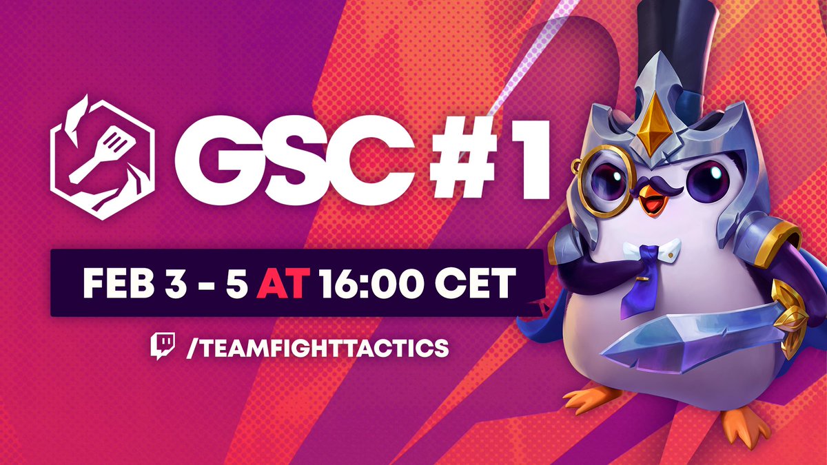 ✨ Golden Spatula Cup #1 starts next weekend!

Mark your calendars for February 3-5 at 16:00 CET on: 
📺 twitch.tv/teamfighttacti…

#TFTRisingLegends
